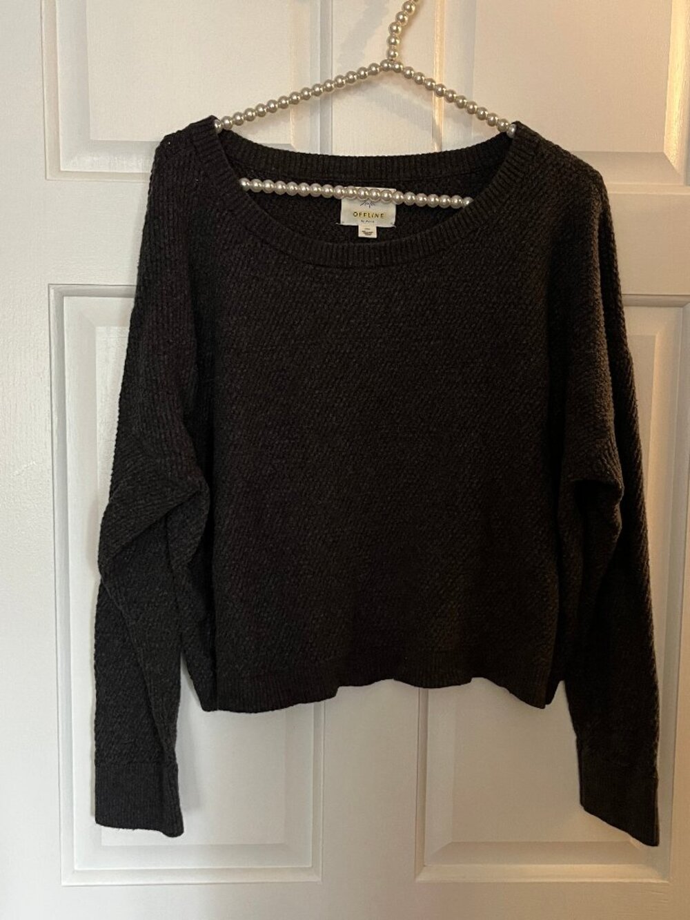 Offline by Aerie Ladies Wide Neck Long Sleeve Lightweight Sweater Size L